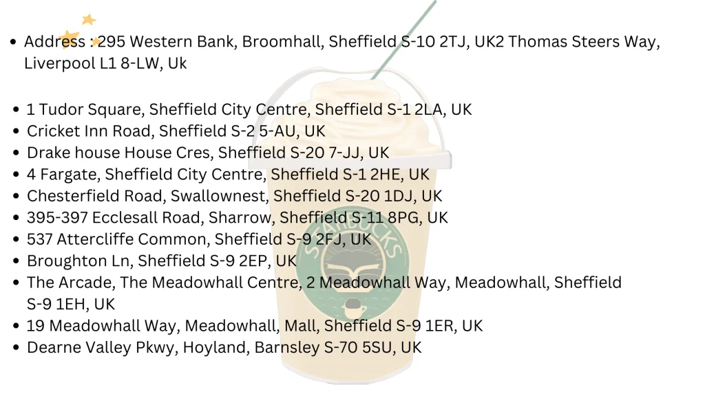 Starbucks Sheffield Menu, UK 2026 5 Sheffield, UK Location