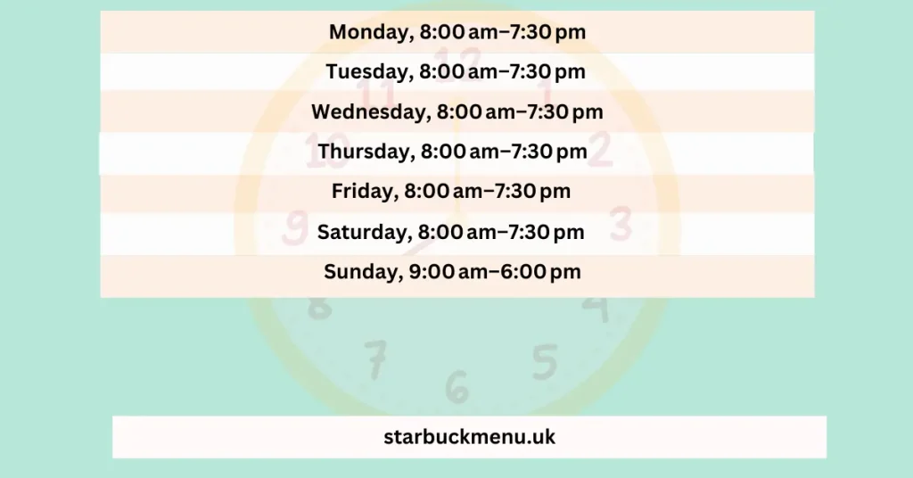 Starbucks London Opening time