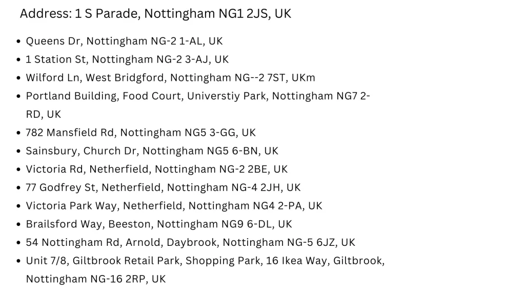 Starbucks Nottingham menu, Uk 2026 2 Starbucks Menu Nottingham, UK Location