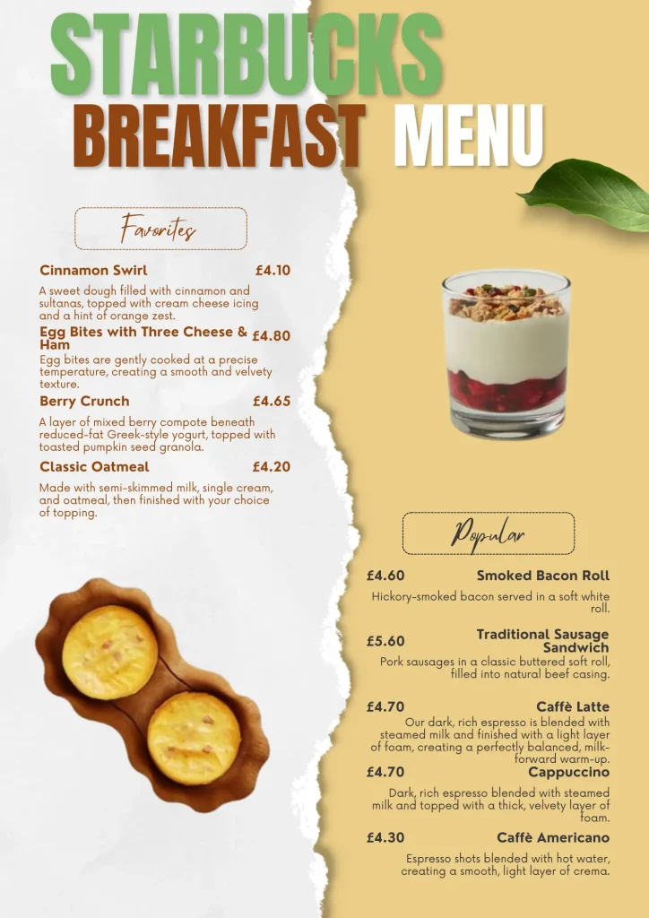 Starbucks Breakfast Menu Prices UK Updated 2026 1 Starbucks new breakfast menu