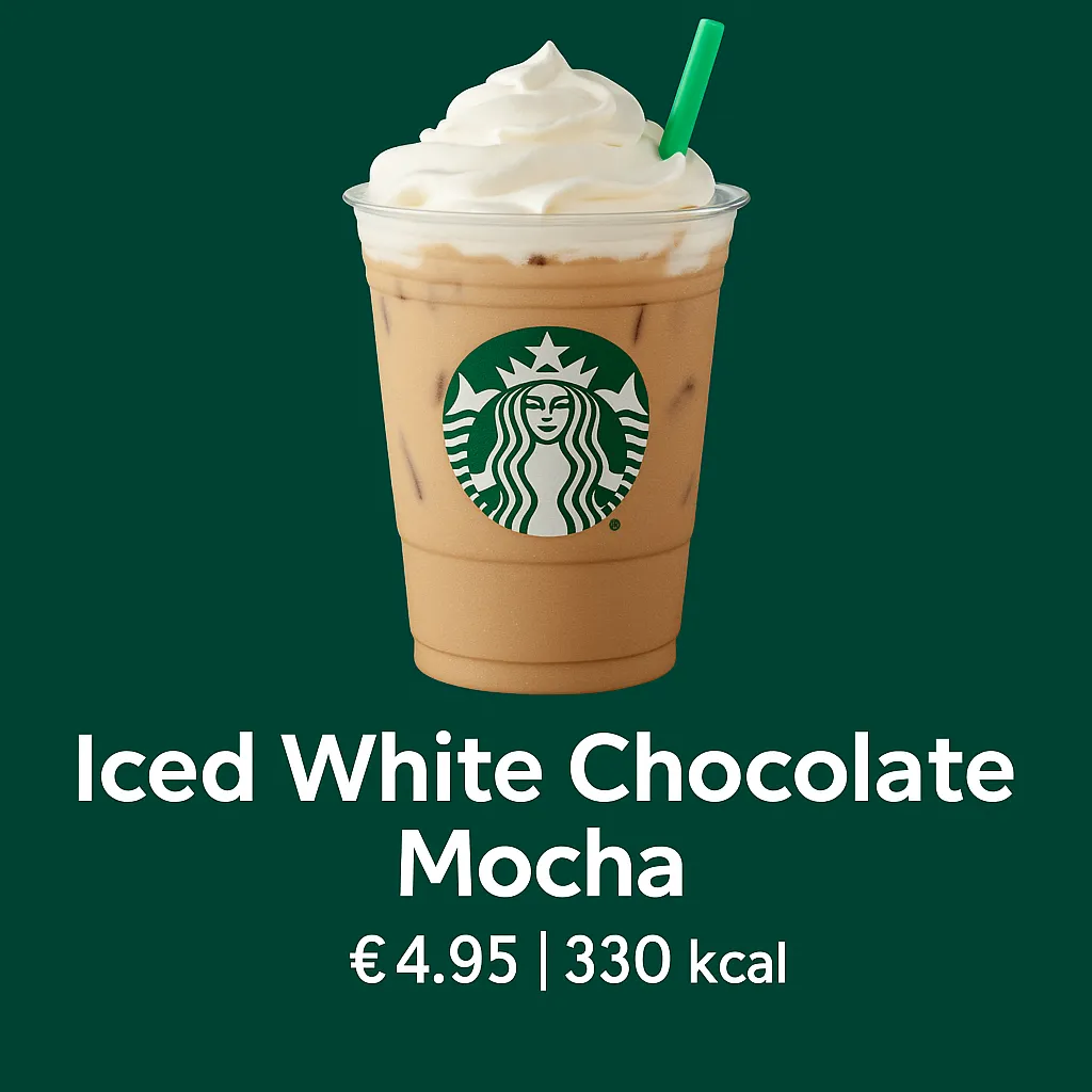 Starbucks Iced White Chocolate Mocha price with Nutrition, UK 2026 1 Iced White Chocolate Mocha