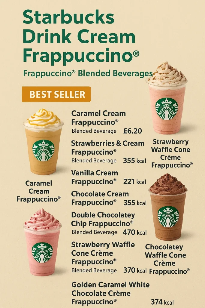 Starbucks Drinks Menu and Prices UK (2026 Guide) 14 Starbucks Drink Cream Frappuccino prices