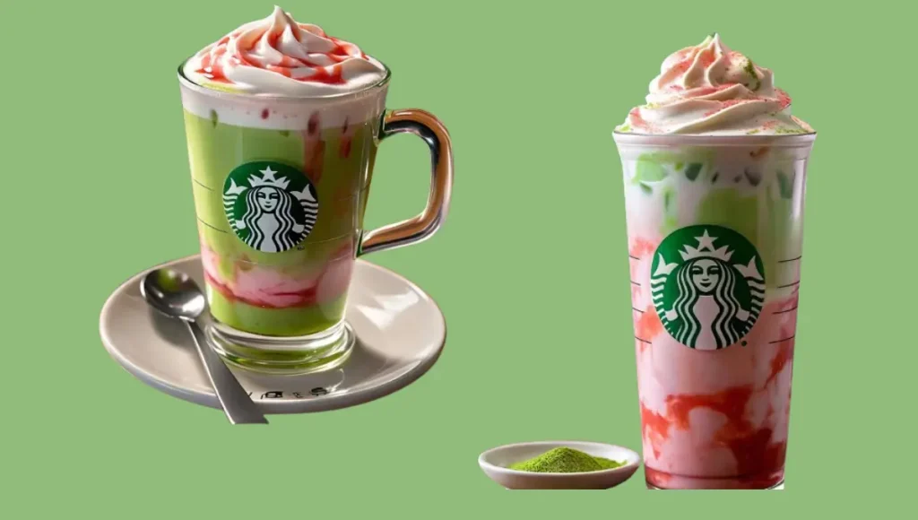 Iced Strawberry Matcha Tea Latte prices with Nutrition UK 1 Strawberry Matcha Tea Latte