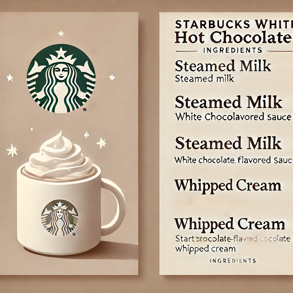 Starbucks White Hot Chocolate Price, Calories, Caffeine, UK 2 Starbucks White Hot Chocolate Ingredients