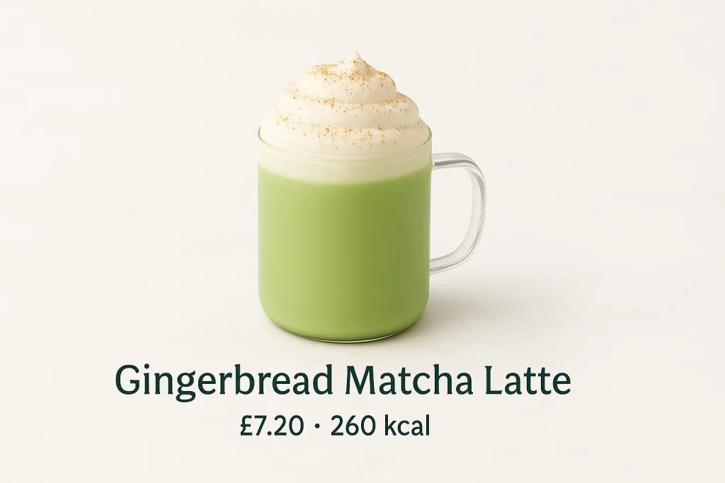 Gingerbread Matcha Latte – Starbucks UK Christmas Drink 2026 1 Gingerbread Matcha Latte