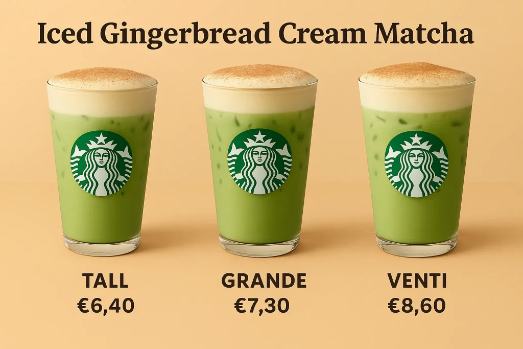 Iced Gingerbread Cream Matcha Latte – Starbucks Christmas Drink 2 Iced Gingerbread Cream Matcha Prices