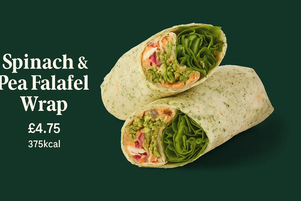 Spinach & Pea Falafel Wrap Starbucks UK - Price & Calories 1 Spinach & Pea Falafel Wrap Price