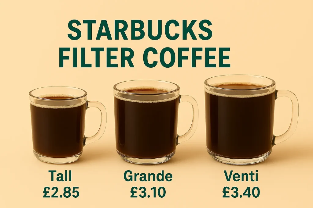 Starbucks Filter Coffee – Prices & Calories 2 Starbucks Filter Coffee