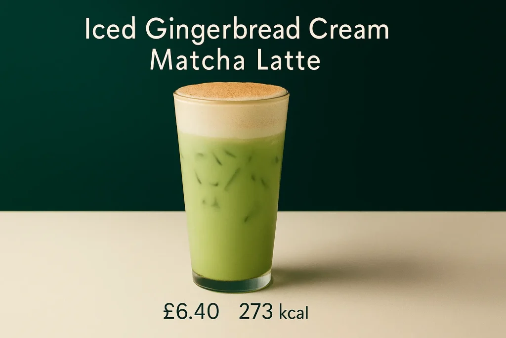 Iced Gingerbread Cream Matcha Latte – Starbucks Christmas Drink 1 Starbucks Iced Gingerbread Cream Matcha Latte