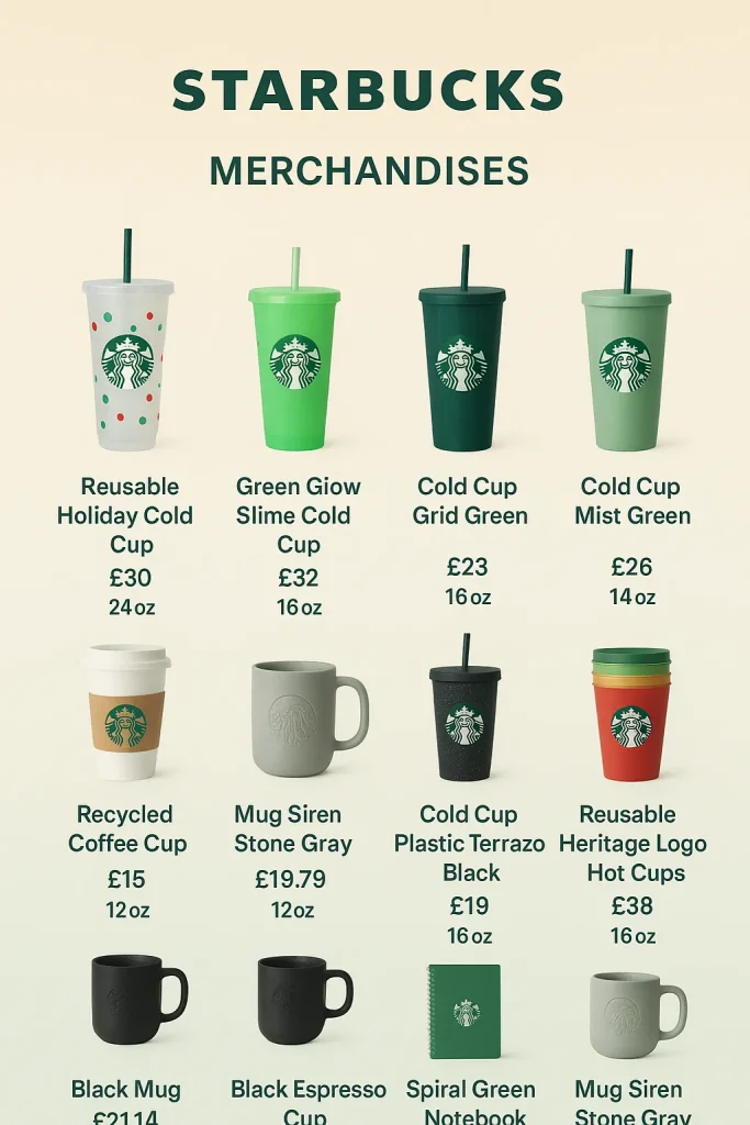 Starbucks UK Christmas Merchandise Collection 2026 16 Starbucks Merchandises Prices