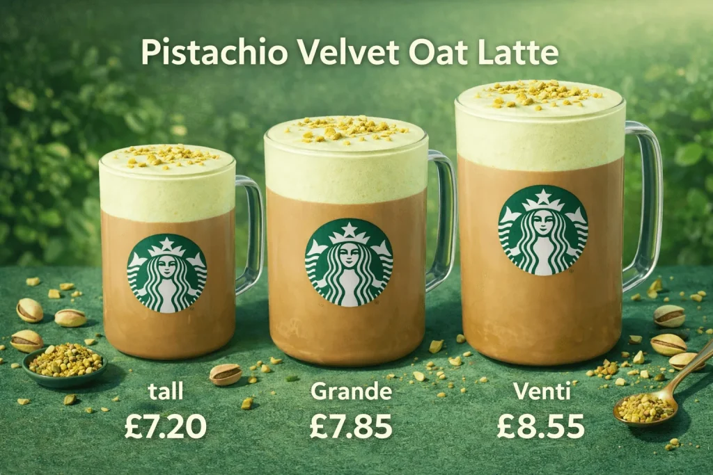 Pistachio Velvet Oat Latte Starbucks – Price & Calories 1 Starbucks Pistachio Velvet Oat Latte Price
